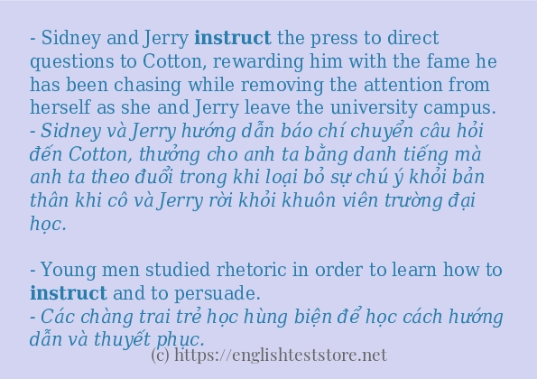 Các câu ví dụ và cách dùng từ instruct