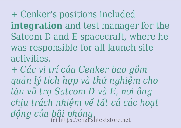 Các câu ví dụ và cách dùng từ integration