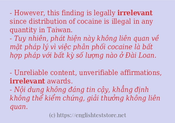 Các câu ví dụ và cách dùng từ irrelevant