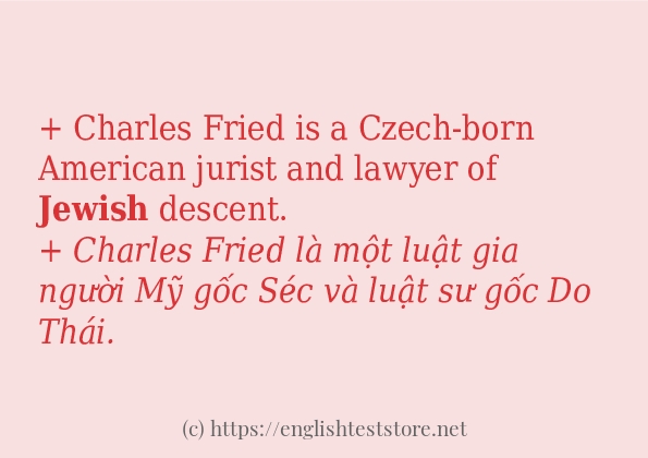 Các câu ví dụ và cách dùng từ jewish