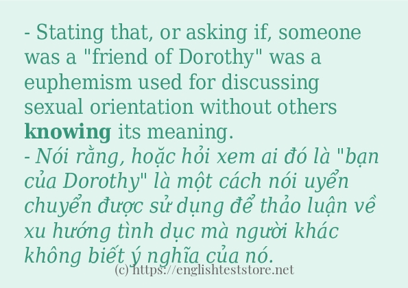 Các câu ví dụ và cách dùng từ knowing