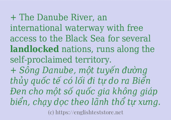 Các câu ví dụ và cách dùng từ landlocked