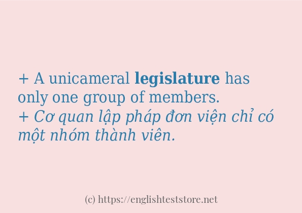 Các câu ví dụ và cách dùng từ legislature