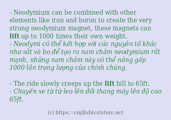 Các câu ví dụ và cách dùng từ lift Các câu ví dụ và cách dùng từ lift