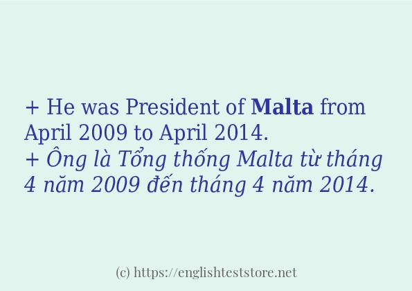 Các câu ví dụ và cách dùng từ malta