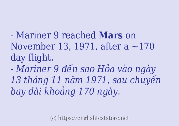 Các câu ví dụ và cách dùng từ mars