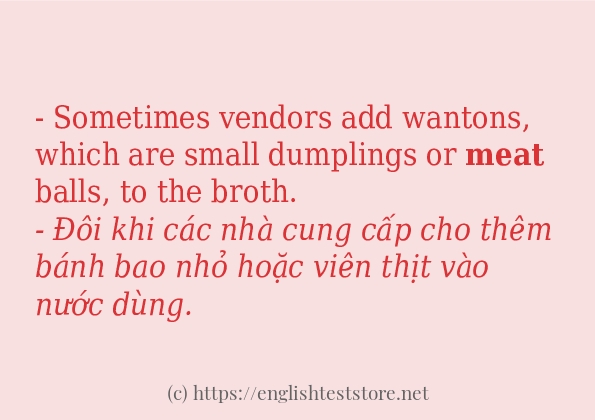 Các câu ví dụ và cách dùng từ meat Các câu ví dụ và cách dùng từ meat