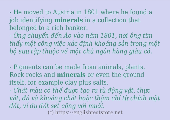 Các câu ví dụ và cách dùng từ minerals Các câu ví dụ và cách dùng từ minerals