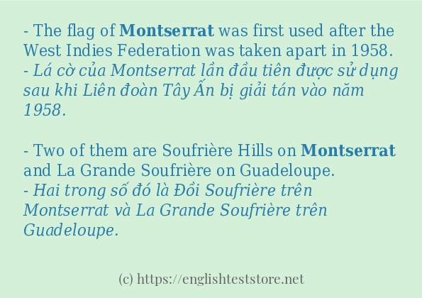 Các câu ví dụ và cách dùng từ montserrat
