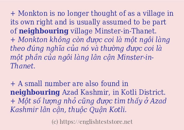 Các câu ví dụ và cách dùng từ neighbouring