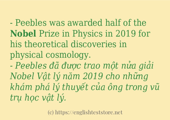 Các câu ví dụ và cách dùng từ nobel
