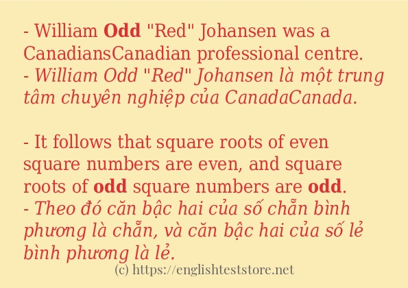 Các câu ví dụ và cách dùng từ odd