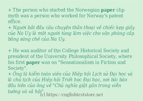 Các câu ví dụ và cách dùng từ paper