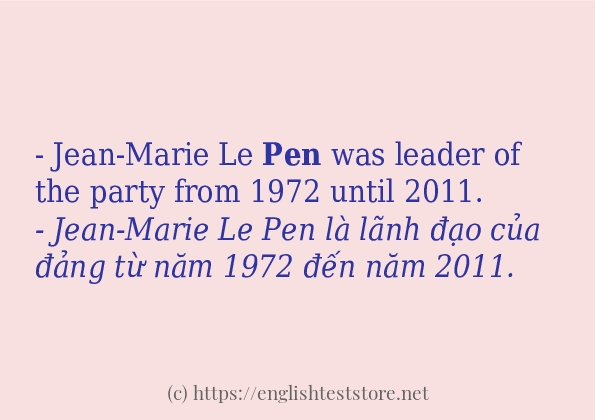Các câu ví dụ và cách dùng từ pen Các câu ví dụ và cách dùng từ pen