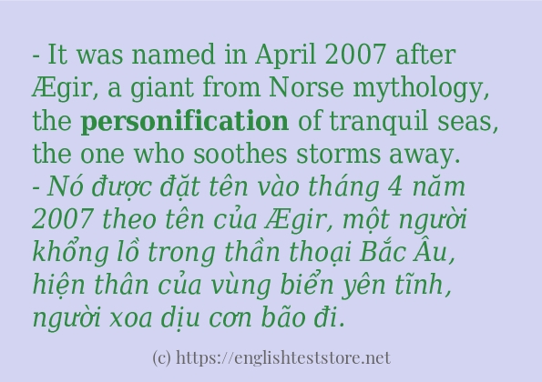 Các câu ví dụ và cách dùng từ personification