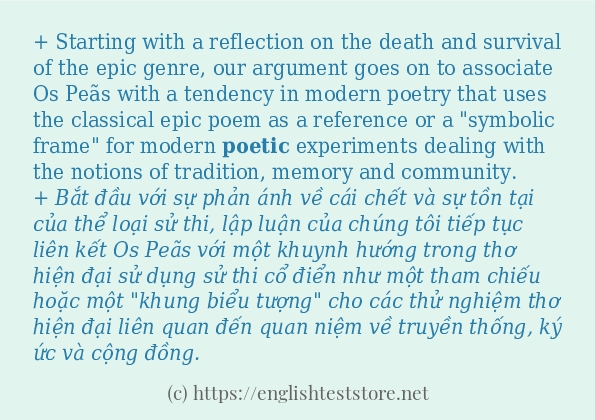 Các câu ví dụ và cách dùng từ poetic