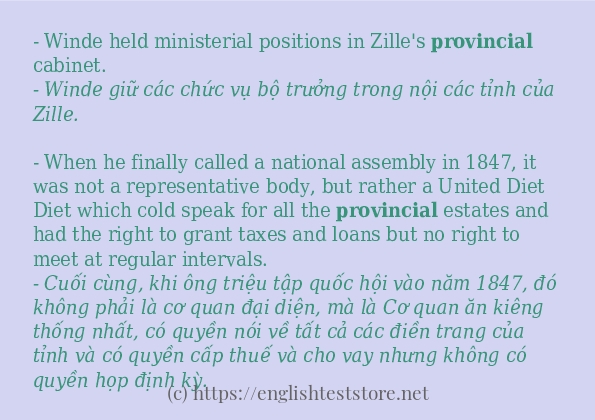 Các câu ví dụ và cách dùng từ provincial