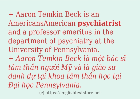 Các câu ví dụ và cách dùng từ psychiatrist