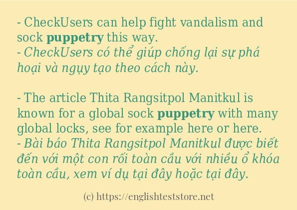 Các câu ví dụ và cách dùng từ puppetry