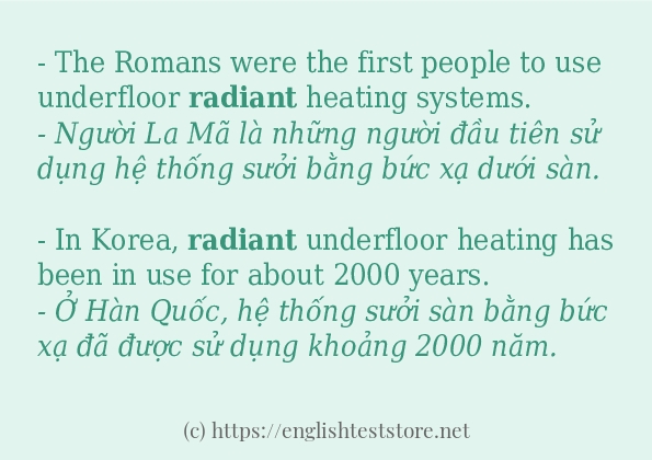 Các câu ví dụ và cách dùng từ radiant Các câu ví dụ và cách dùng từ radiant