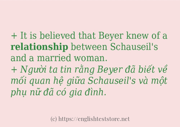 Các câu ví dụ và cách dùng từ relationship