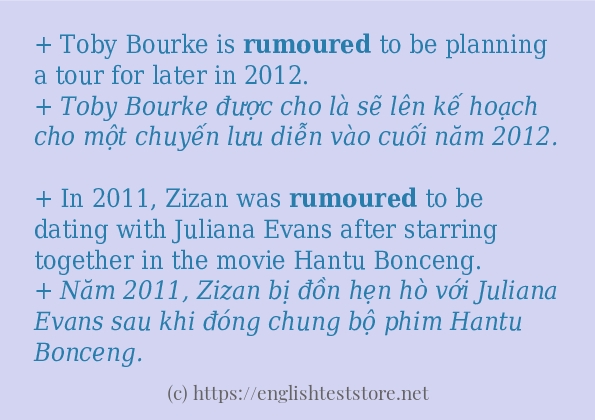 Các câu ví dụ và cách dùng từ rumoured