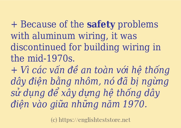 Các câu ví dụ và cách dùng từ safety Các câu ví dụ và cách dùng từ safety