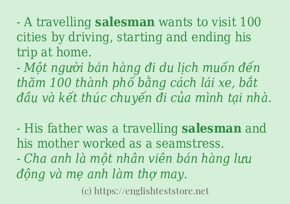 Các câu ví dụ và cách dùng từ salesman