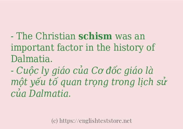 Các câu ví dụ và cách dùng từ schism Các câu ví dụ và cách dùng từ schism