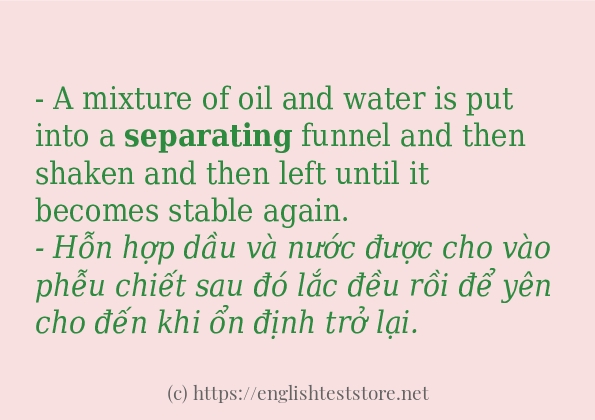 Các câu ví dụ và cách dùng từ separating