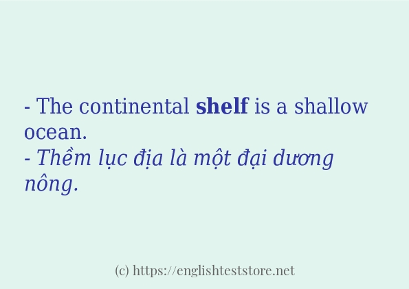 Các câu ví dụ và cách dùng từ shelf