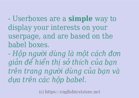 Các câu ví dụ và cách dùng từ simple