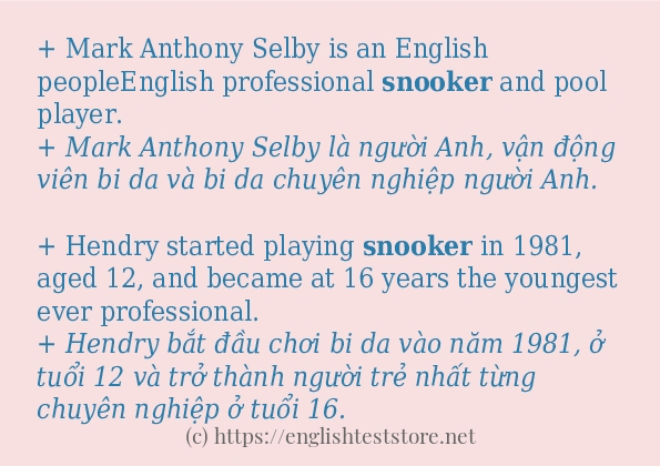 Các câu ví dụ và cách dùng từ snooker