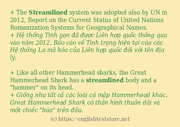 Các câu ví dụ và cách dùng từ streamlined