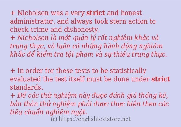 Các câu ví dụ và cách dùng từ strict