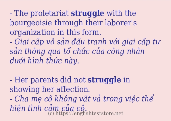 Các câu ví dụ và cách dùng từ struggle