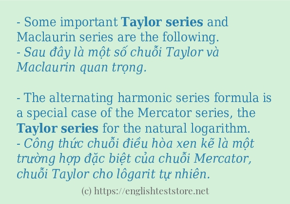 Các câu ví dụ và cách dùng từ taylor series