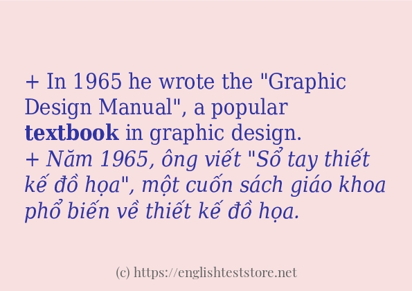 Các câu ví dụ và cách dùng từ textbook