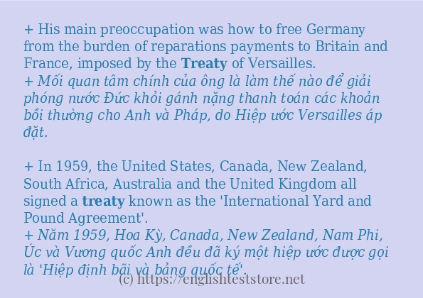 Các câu ví dụ và cách dùng từ treaty