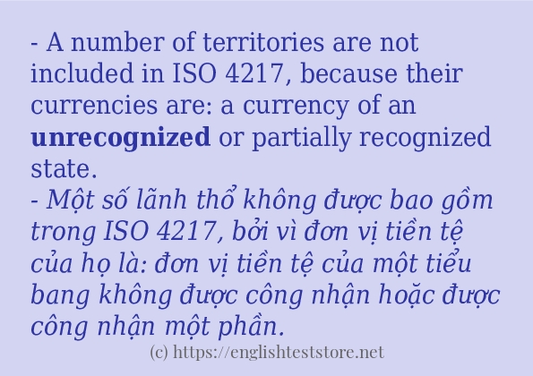 Các câu ví dụ và cách dùng từ unrecognized