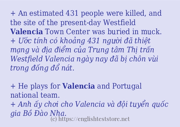Các câu ví dụ và cách dùng từ valencia Các câu ví dụ và cách dùng từ valencia