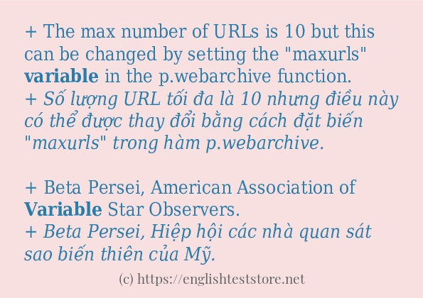 Các câu ví dụ và cách dùng từ variable Các câu ví dụ và cách dùng từ variable