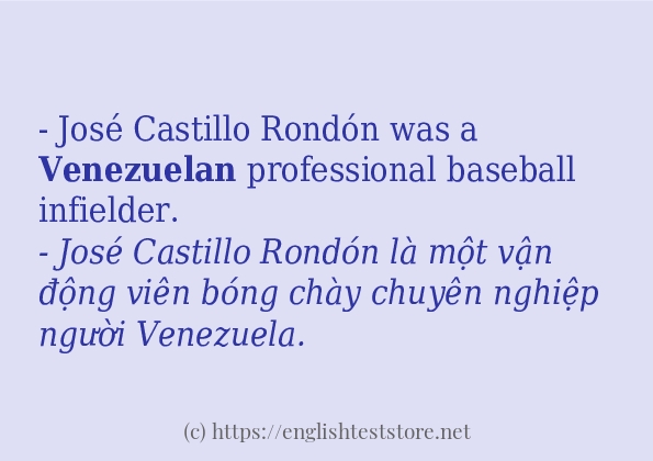 Các câu ví dụ và cách dùng từ venezuelan