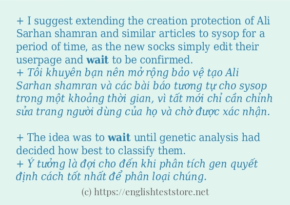 Các câu ví dụ và cách dùng từ wait