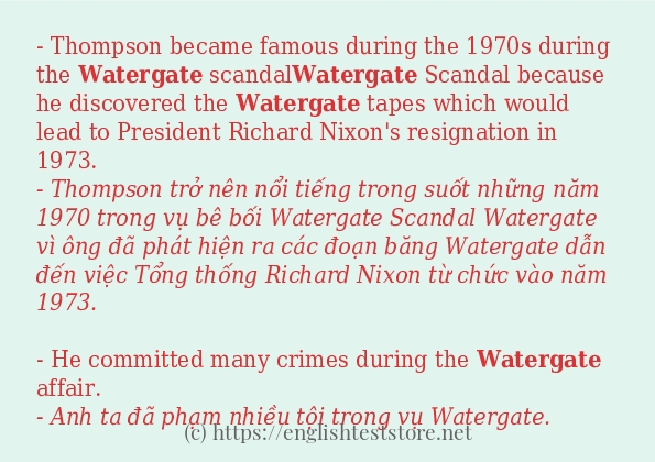Các câu ví dụ và cách dùng từ watergate