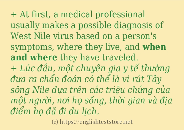 Các câu ví dụ và cách dùng từ when and where