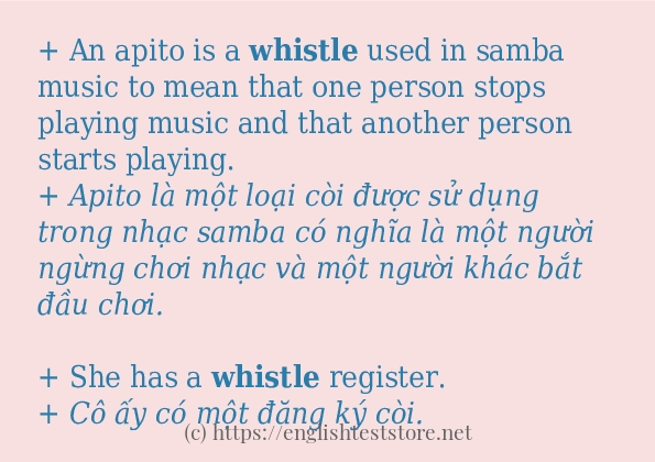 Các câu ví dụ và cách dùng từ whistle
