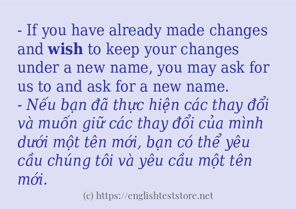 Các câu ví dụ và cách dùng từ wish