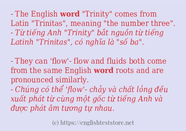 Các câu ví dụ và cách dùng từ word