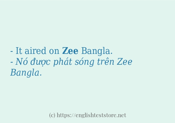 Các câu ví dụ và cách dùng từ zee